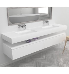 Alabama Corian® Doppel Waschtisch Wandmontiert