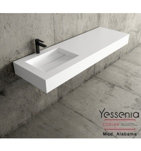 Alabama Corian® Einzel-waschtisch Wandmontiert