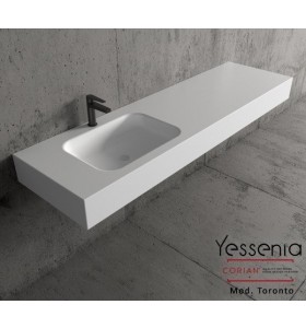 Toronto Corian® Einzel-waschtisch Wandmontiert
