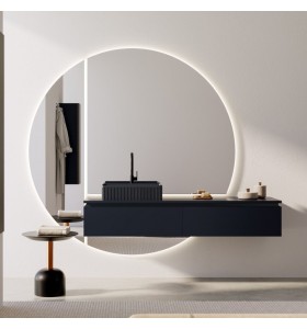 3D-Aufsatzwaschbecken & schwebender MDF-Badschrank, lackiert | 1 oder 2 Schubladen