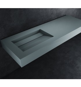 Alabama Hi-Macs® Einzel-waschtisch Wandmontiert - Concrete Grey