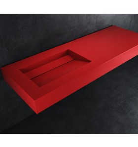 Alabama Hi-Macs® Einzel-waschtisch Wandmontiert - Fiery Red