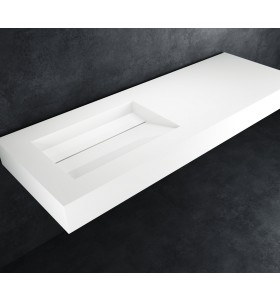 Alabama Hi-Macs® Einzel-waschtisch Wandmontiert - Alphine White