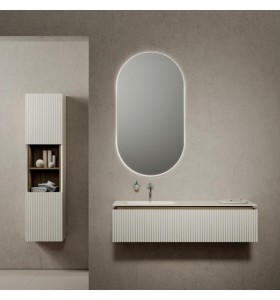 Corian®-Waschtischplatte mit Becken & schwebender 3D-MDF-Badschrank mit 1 oder 2 Schubladen