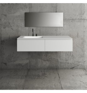Corian®-Waschtischplatte mit Unterschrank | 2 Schubladen Ausgerichtet