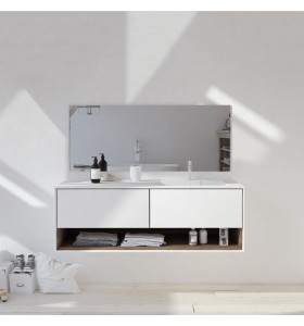 Corian®-Waschtischplatte mit Unterschrank | Wahlweise mit 1 oder 2 Schubladen – 1 Nische