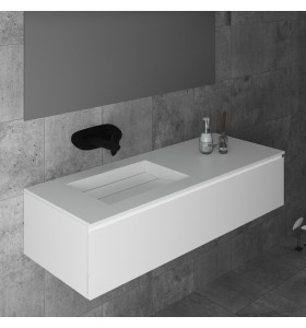 Corian®-Waschtischplatte mit Unterschrank | 1 Schublade