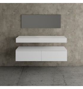 Moderner und hochwertiger Badezimmerschrank aus MDF - 2 Schubladen ausgerichtet