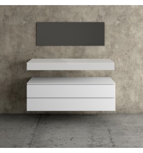 Moderner und hochwertiger Badezimmerschrank aus MDF - 2 Schubladen gestapelt