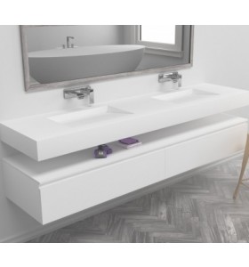 Tennesse Corian® Doppel Waschtisch Wandmontiert